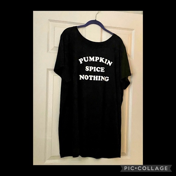 torrid Tops - Torrid Sz 4 black short sleeved tee “Pumpkin Spice Nothing” NWT